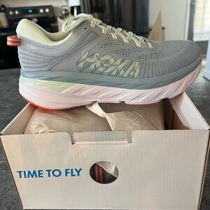HOKA  Bondi 7 Gray/blue Running Shoes